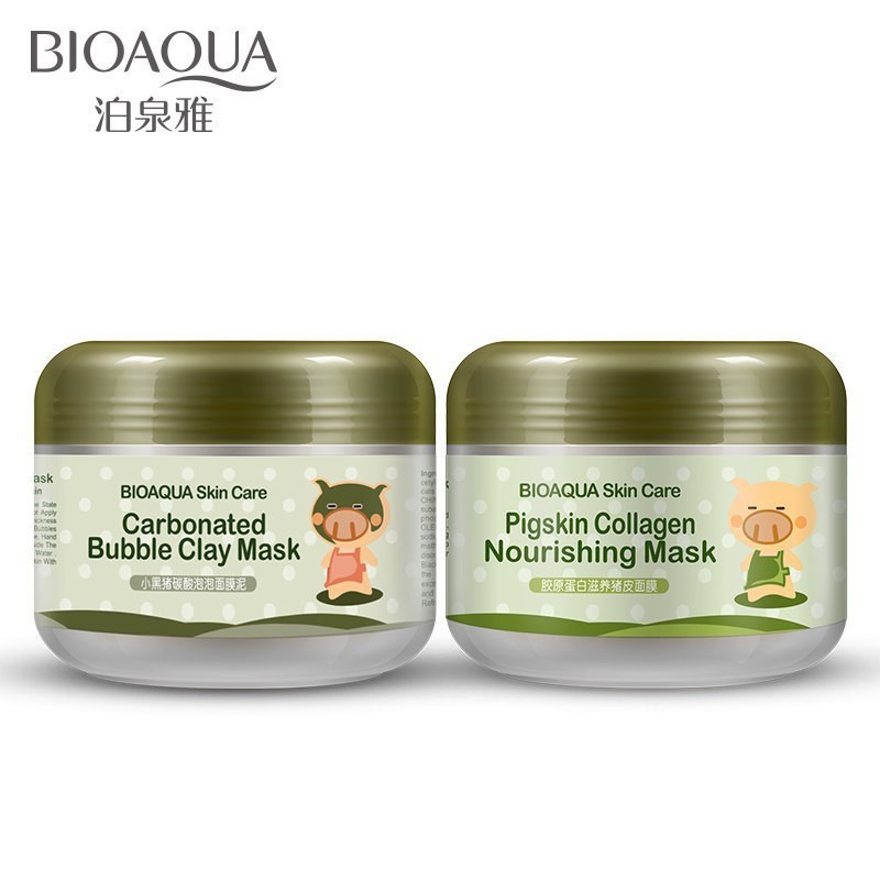 BIOAQUA Brand Facial Masks Face Skin Care 100g Pigskin Collagen Acne Blackhead Treatment Shrink Pore Moisturizing Sleeping Mask