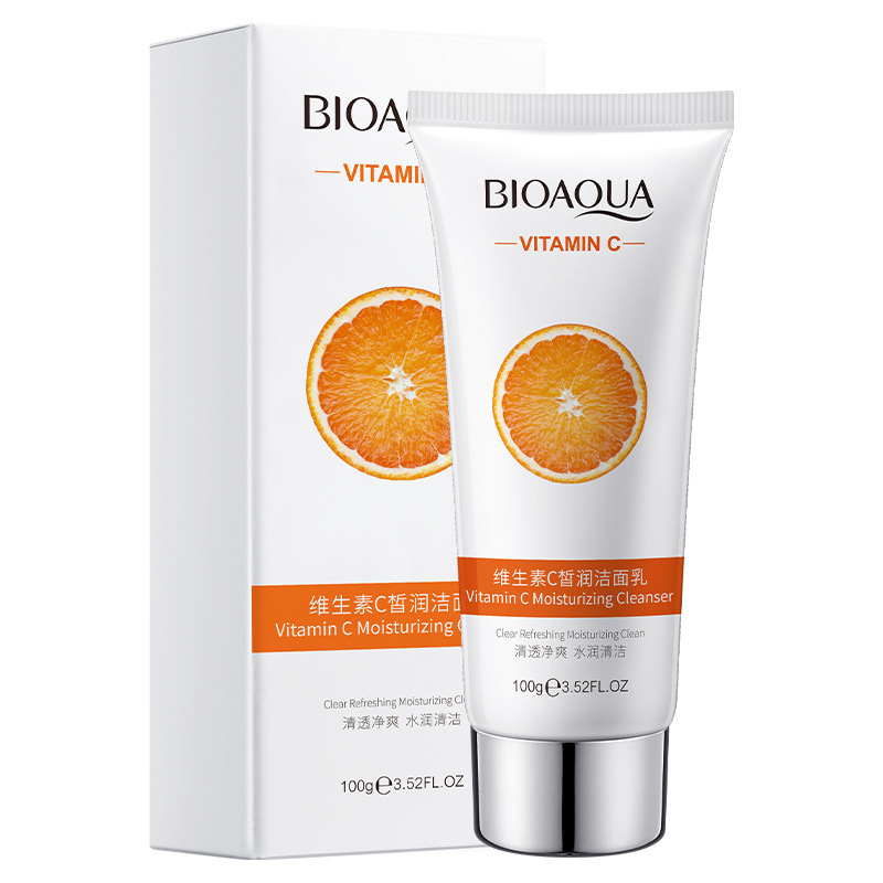 BIOAQUA Vitamin C moisturizing facial cleanser hydrating  deep cleaning mild no tight facial cleanser 100g