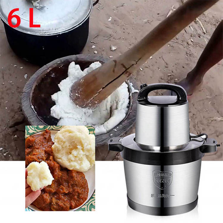 Electric Stainless Steel Yam Pounder Machine Food Processor Chopper Meat Grinder and Slicers