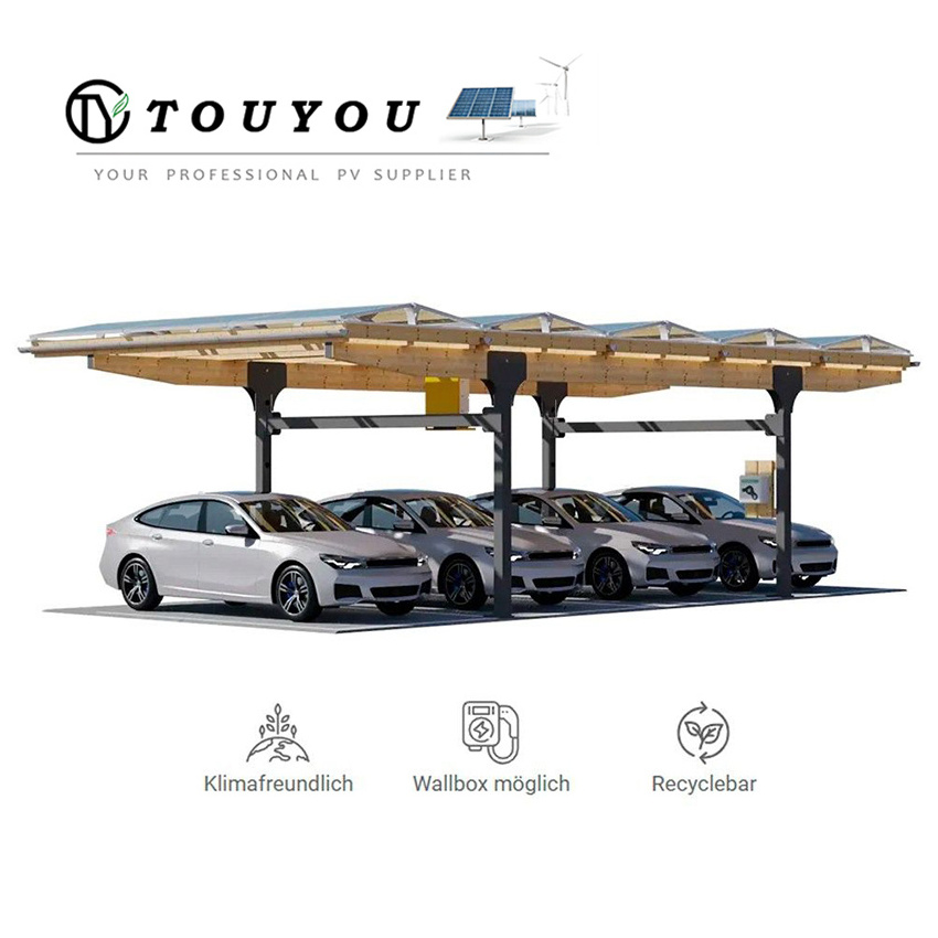 Solar Roof Carport Racking Structure Driveway Gate Canopy Carports for Car Parking Aluminium China Metal Aluminum 1-4mm