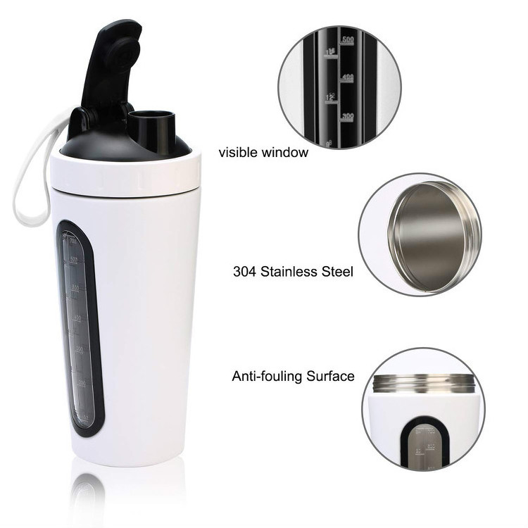 2022 Wholesale Eco Friendly Fitness Metal Blender Shaker Stainless Steel Bottle Protein Shakers 700ml