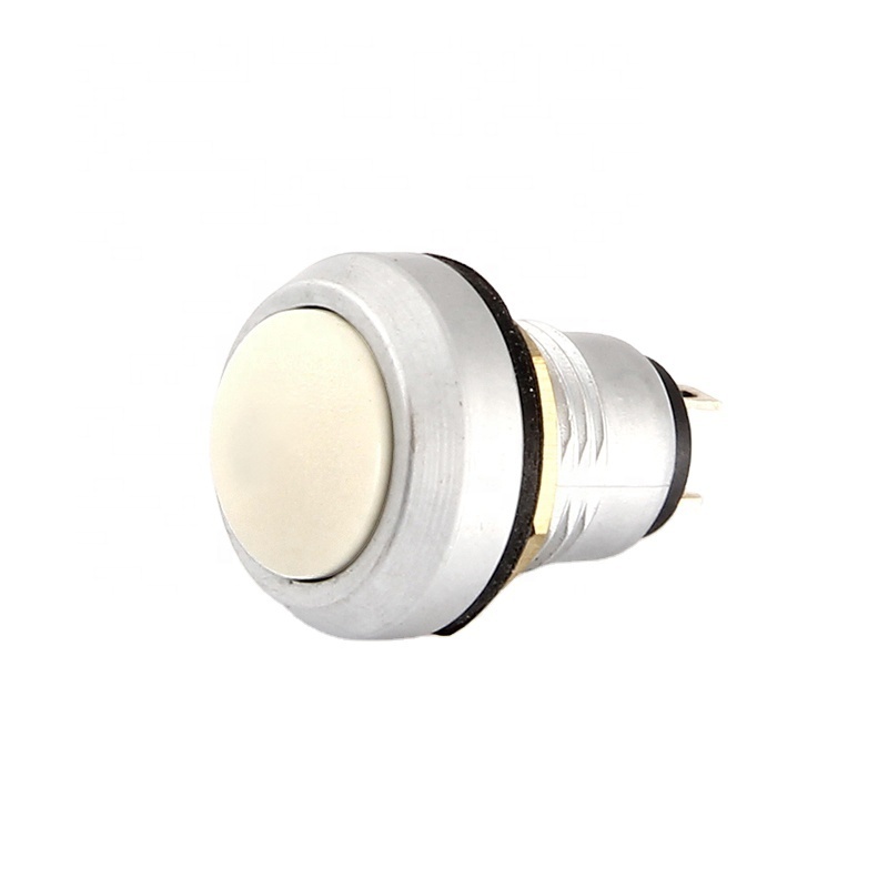 safety emergency tactical round push button switches metal push button switch 12mm ip67 waterproof