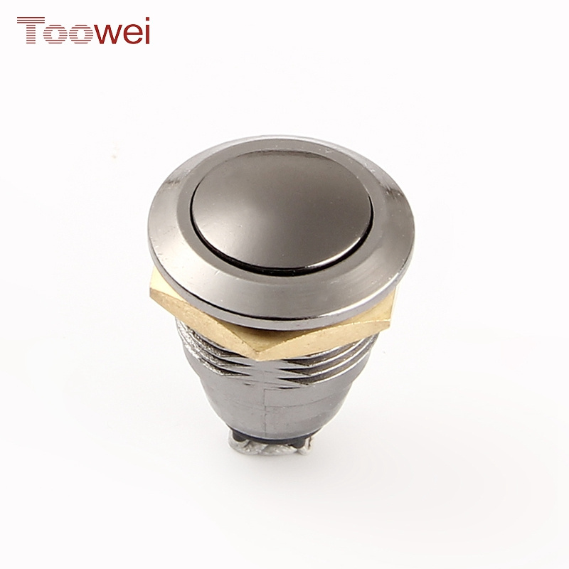 16MM Push Button Mini Switch On Off SPST Panel Mount Round Metal Waterproof Ip67 Latching Momentary Push Button Switch