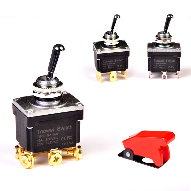 Toowei on-(on) dpdt plate 12mm brass mechanism toggle switch ip67 watertight with 6 gang screw terminal for airplane