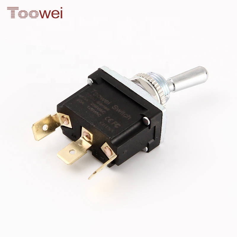 ON (ON) SPDT 2 Position 3 Pin Flat Handle Momentary Toggle Switch