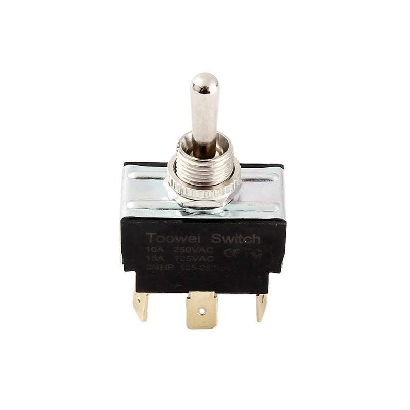 Toowei 15a 125v (on)-off-(on) dpdt resetting electric guitar toggle switch  with 6 quick plug terminal