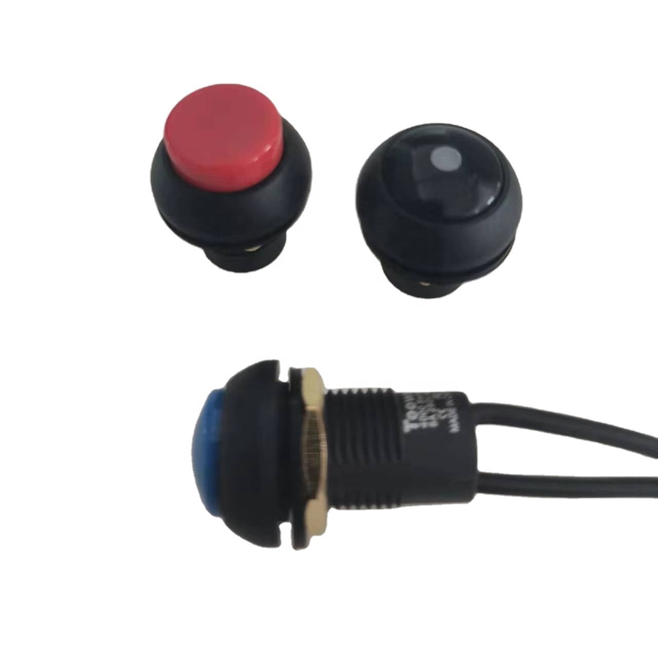 ip67 5A 8A round square 12mm 16mm 19mm customizable colors with or without led momentary push button switch for motorcycles cars