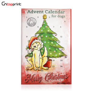 Custom Sock Pet Dog Christmas Advent Calendar Box with Plastic Tray