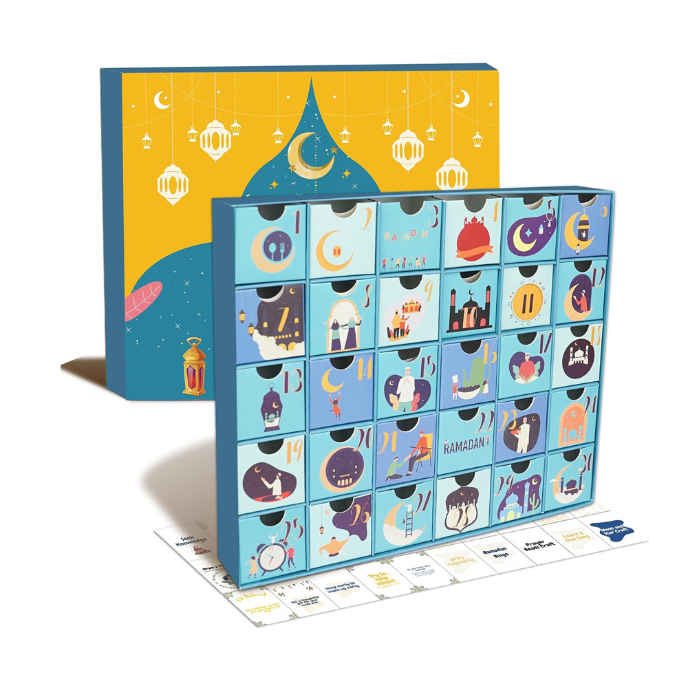 2024 Custom Countdown Arabic Ramadan Mubarak Eid Surprise Blind Poke  Calendar Gift Box for Girls Boys Kids