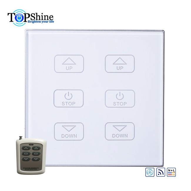 Topshine Capacitive Touch Panel 6 Button 2 loads Remote Control Fan Switch For Stepless Fan Speed Regulation