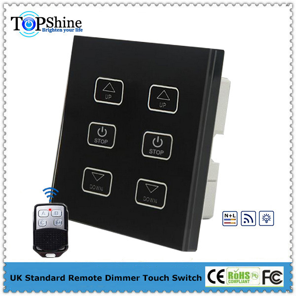 Topshine UK Standard white glass remote control 6 gang wifi led dimmer touch switch for dimmable lights