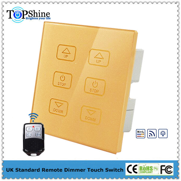 Topshine UK Standard white glass remote control 6 gang wifi led dimmer touch switch for dimmable lights