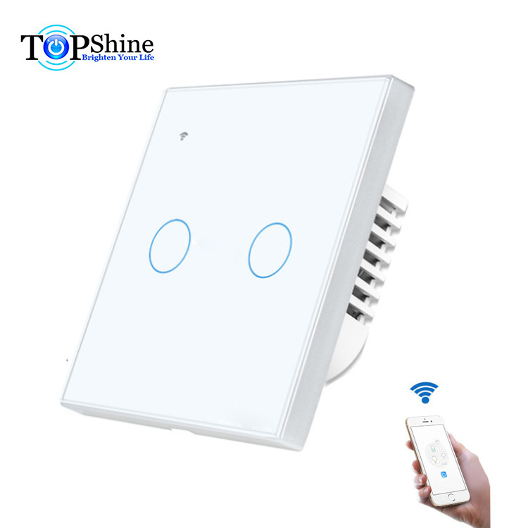 Topshine alexa enabled EU UK 1 2 3  4 gang bound glass panel rf wifi remote control light power touch switch