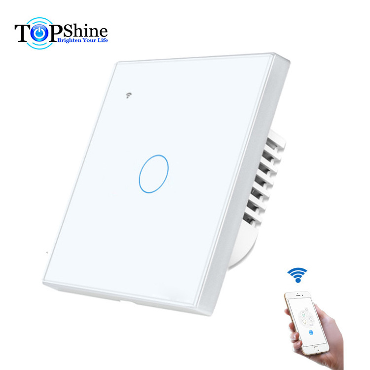 Topshine alexa enabled EU UK 1 2 3  4 gang bound glass panel rf wifi remote control light power touch switch