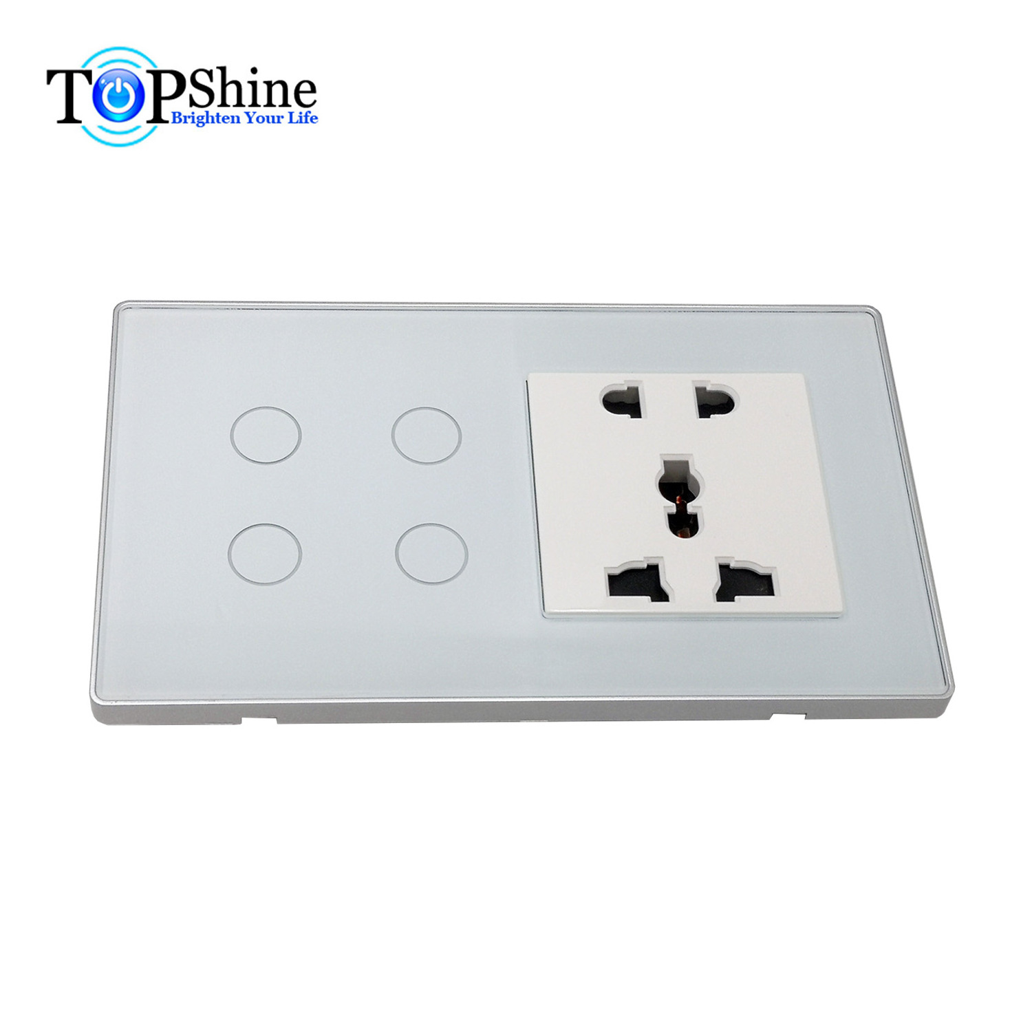 Topshine 147 type modularized multi-function 1 to 4 gang smart touch switches with EU 16A power socket