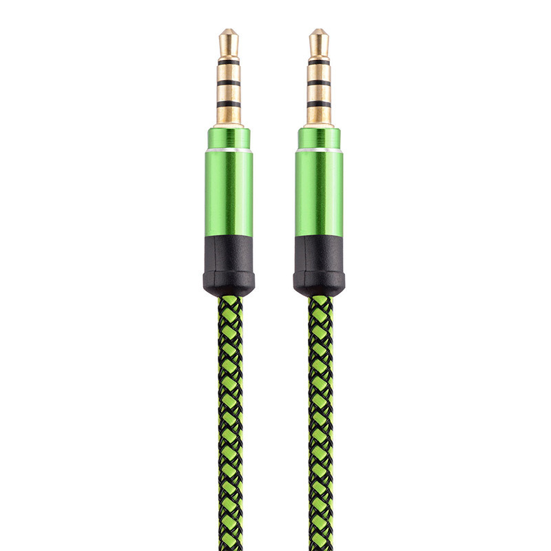 High Grade 1m 2m 3m Strong 3.5mm Aux Headphone Audio  male to male Cable Premium Nylon Hemp rope Braided Aux Cable