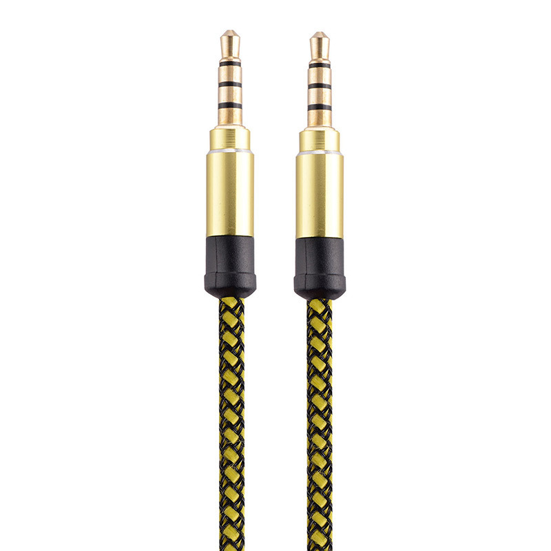 High Grade 1m 2m 3m Strong 3.5mm Aux Headphone Audio  male to male Cable Premium Nylon Hemp rope Braided Aux Cable