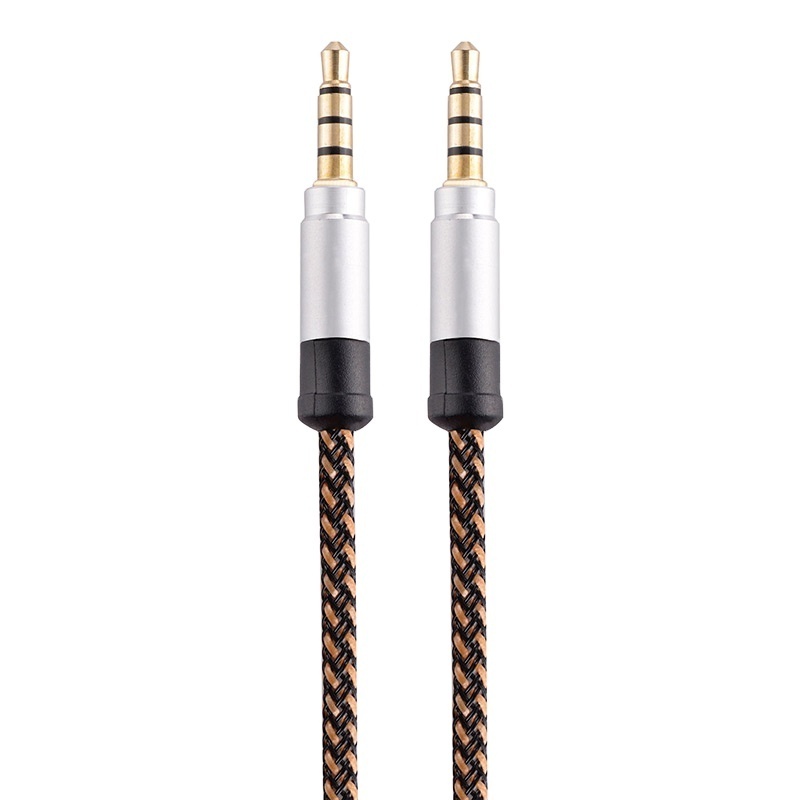 High Grade 1m 2m 3m Strong 3.5mm Aux Headphone Audio  male to male Cable Premium Nylon Hemp rope Braided Aux Cable