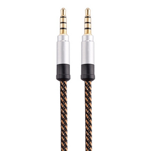 High Grade 1m 2m 3m Strong 3.5mm Aux Headphone Audio  male to male Cable Premium Nylon Hemp rope Braided Aux Cable