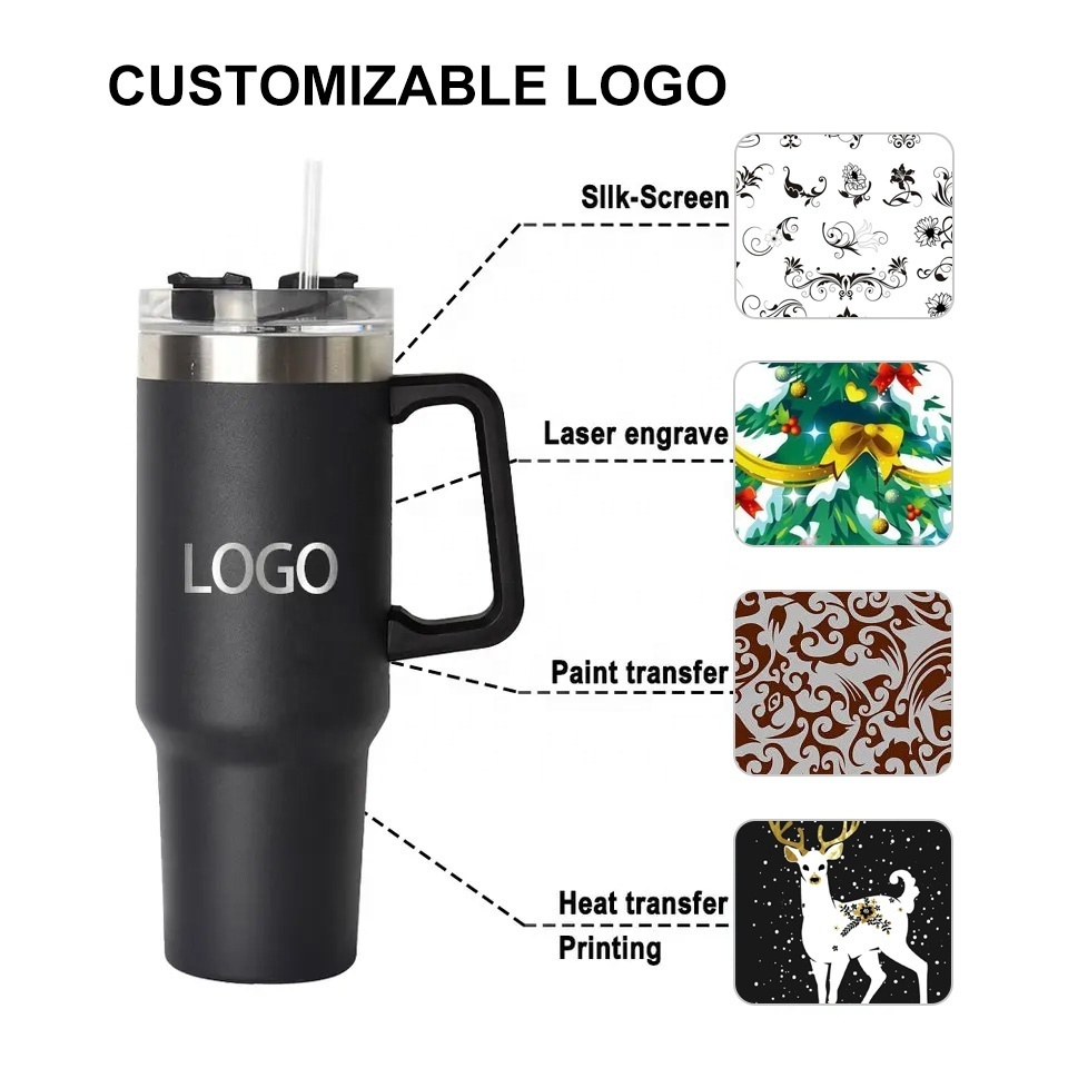 Big Discount Stainless Steel Tumbler With Straw Wholesale 40oz Tumbler With Handle