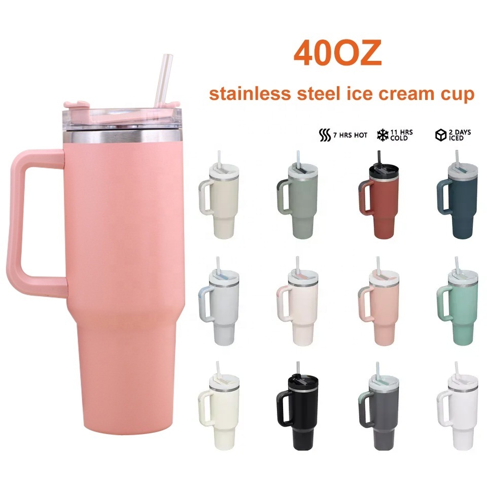 Big Discount Stainless Steel Tumbler With Straw Wholesale 40oz Tumbler With Handle