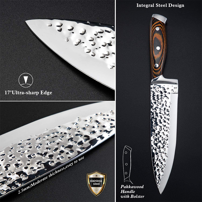 Customized 15 Piece Japan Damascus 3CR13  Stainless Steel Engraved Chef Acacia Knife Kitchen Knives Set with Wooden Block