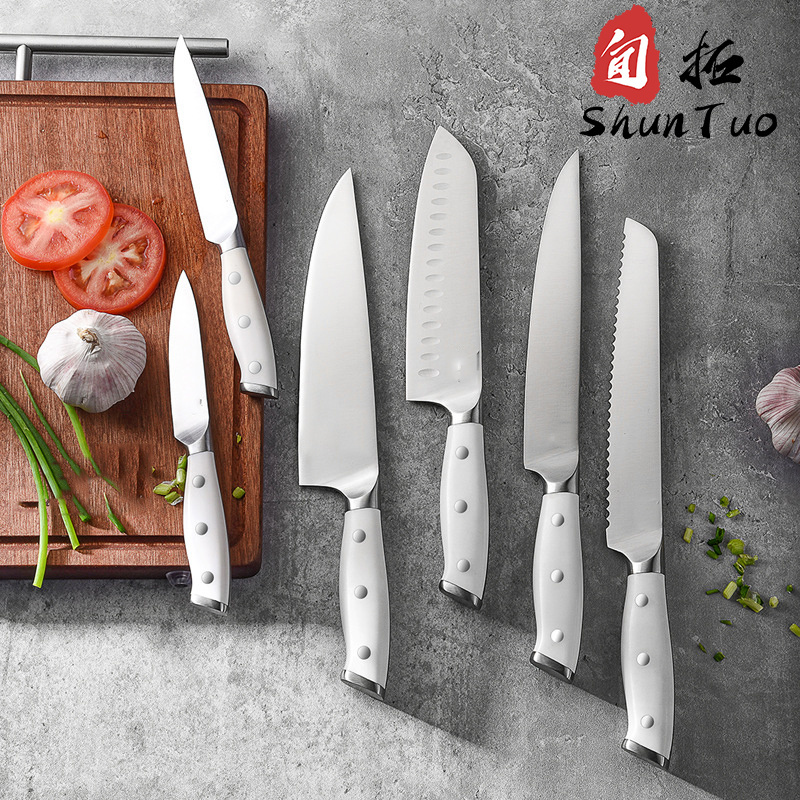 kitchen utensil and japanische chef schafscher messer chicken chopping bone santoku knife set with cover