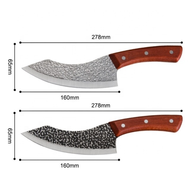 6 Inch Stainless Steel Hammered Boning Vg10 Serbian Knife X50crmov15 Kitchen Steakknives Turkish Knives Wooden Handle for Knife