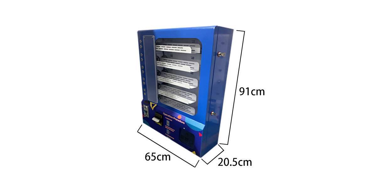 coin and bill operated mini wall mounted vending machine