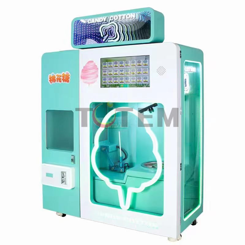 Mint Green and Pink Color Attract Girls Beautiful Cotton Candy Vending Making Special Cotton Candy Machine