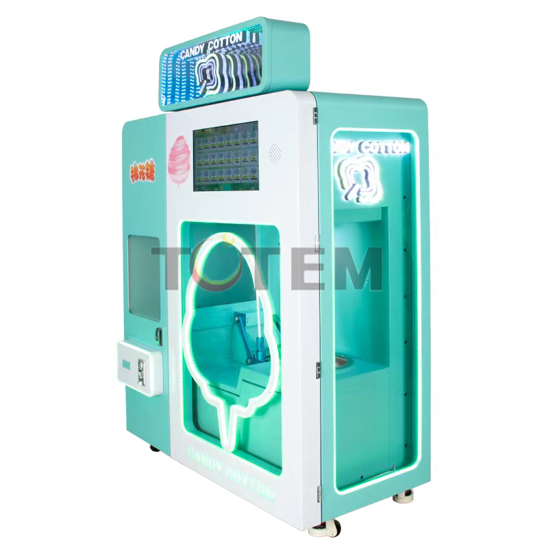 Mint Green and Pink Color Attract Girls Beautiful Cotton Candy Vending Making Special Cotton Candy Machine