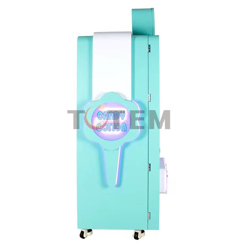 Mint Green and Pink Color Attract Girls Beautiful Cotton Candy Vending Making Special Cotton Candy Machine