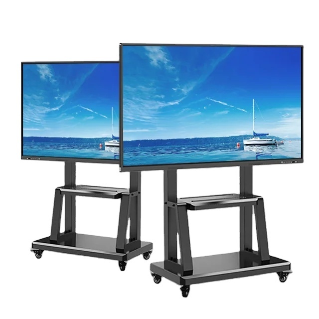 65 75 86 inches android 8.1 OPS PC I3 dual system 20 point classroom school smart board interactive whiteboard