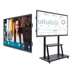 65 75 86 inches android 8.1 OPS PC I3 dual system 20 point classroom school smart board interactive whiteboard