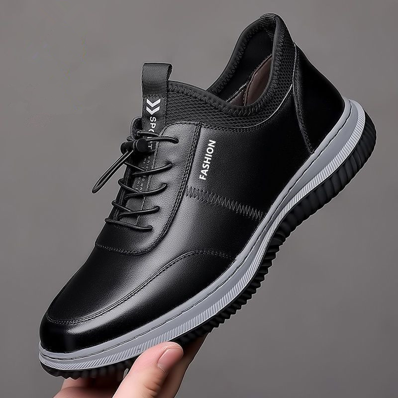 Soft leather upper Water Resistant anti-slip Men's outdoor PU upper walking shoes for autumn men