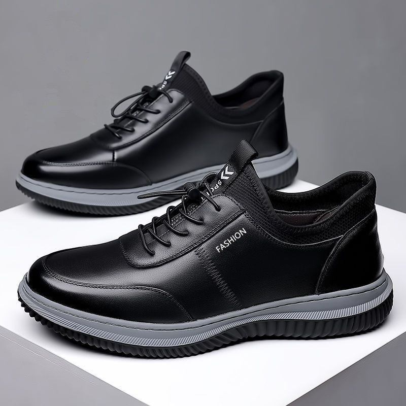 Soft leather upper Water Resistant anti-slip Men's outdoor PU upper walking shoes for autumn men