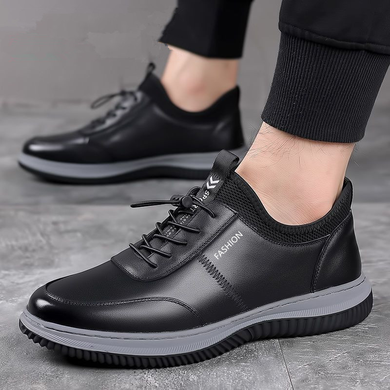 Soft leather upper Water Resistant anti-slip Men's outdoor PU upper walking shoes for autumn men