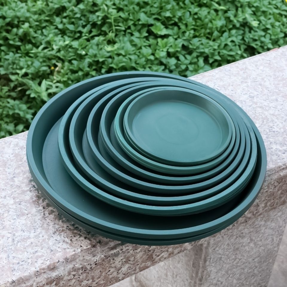 10.5 12 14 25 Inch Plant Saucer Drip Trays Dark Green Plastic Tray Saucers Indoor Outdoor Flower Pot Round