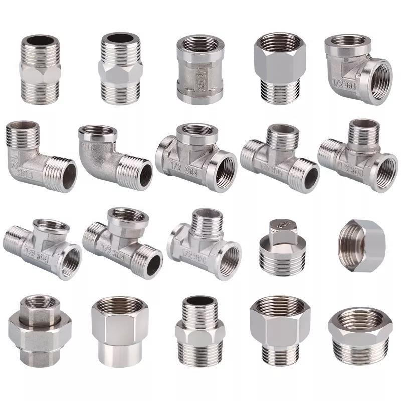 Stainless Steel Thread Pipe Fitting NPT/BSP SS304 stainless steel extension nipple pipe fittings