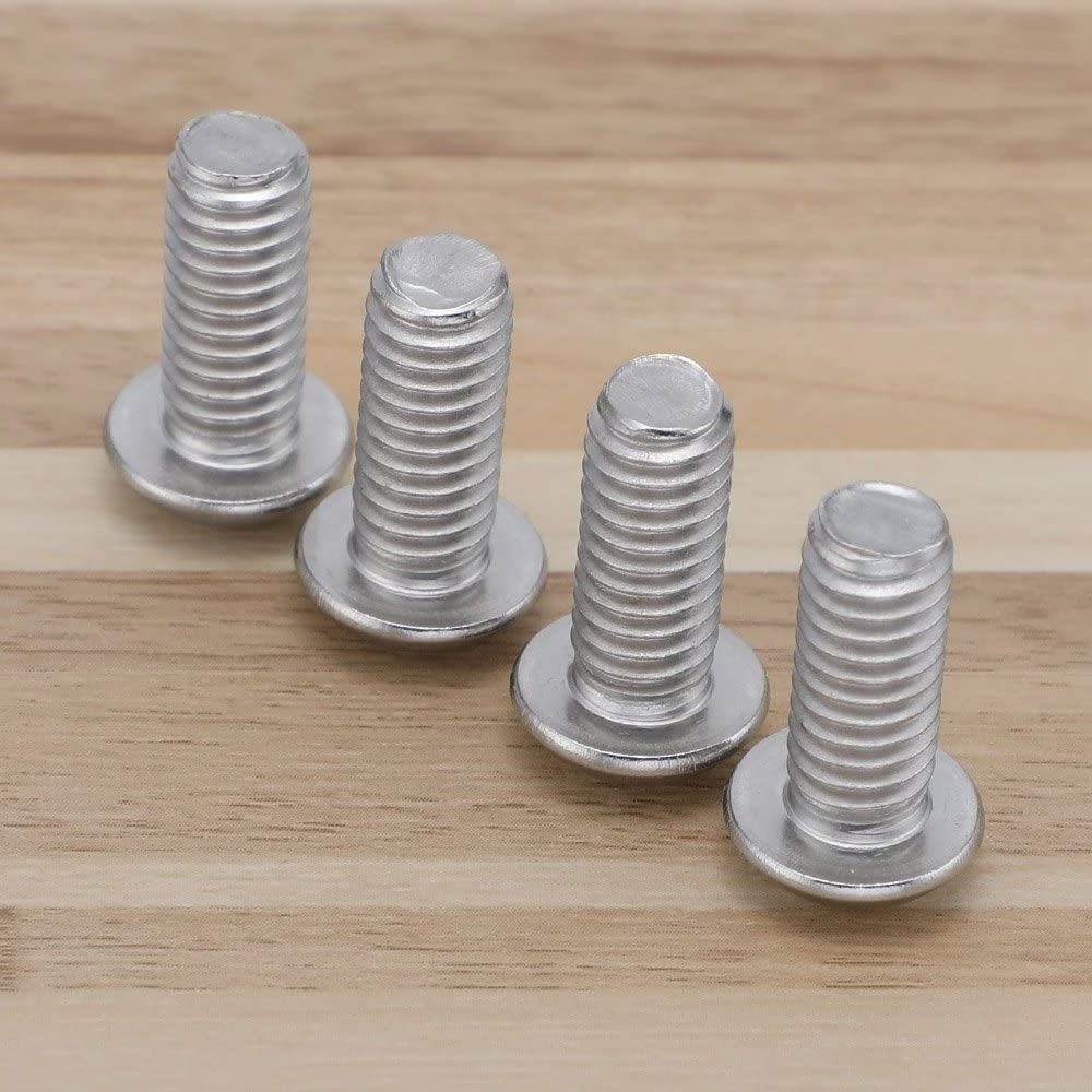 1/4-20 x 1/2 Inch Button Head Socket Cap Bolts Screws, 18-8 Stainless Steel (304), Bright Finish, Full Thread, Allen Hex Drive,