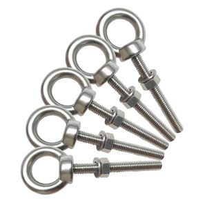 Stainless Steel Eye Bolts, M6 Shoulder Eye Bolt 1/4" X 2" Heavy Duty EyeBolts Screws in Eye Hooks with Washer and Nuts for Lift