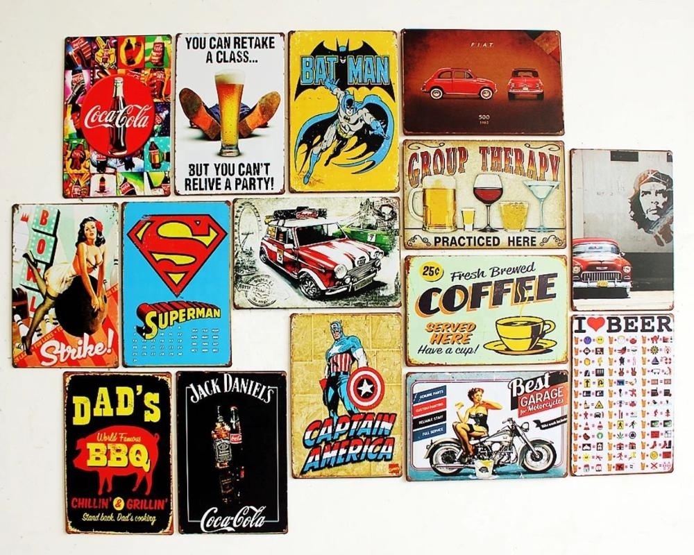 Custom Metal Posters Printing Assorted Tin Sign Wholesale For Bar Garage Wall Decor Funny Metal Signs Retro Vintage Tin Sign