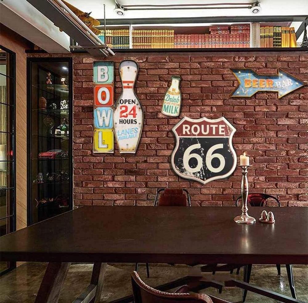 Custom Wholesale Vintage Metal Tin Signs Route 66 Tin Sign For Wall