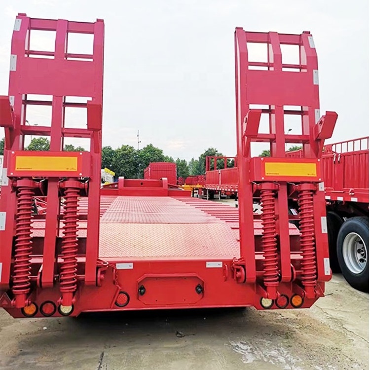 Excavator Lowbed trailer  2 3 4 axle Low bed loader 30 ton 50 60 ton low bed trailer Semi Truck Trailer for sale