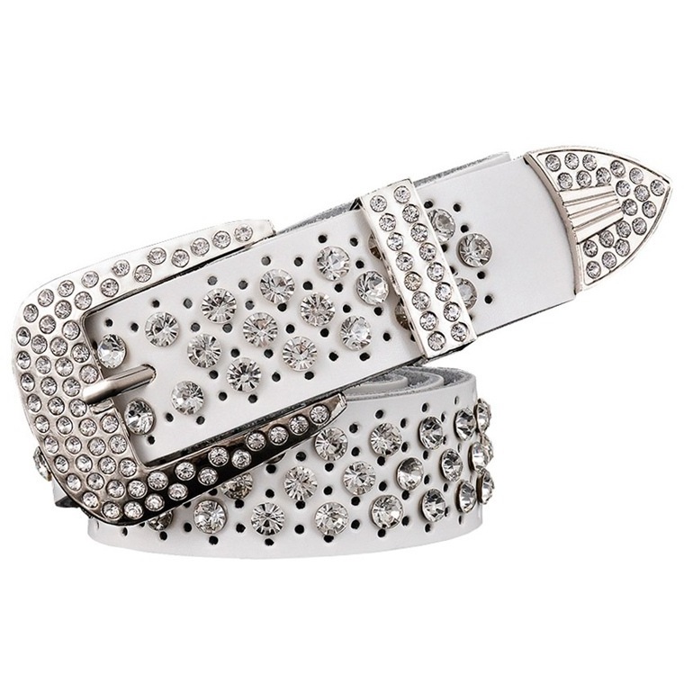 New Arrival  Rhinestone Custom Stylish bb belt men rhinestone Women Shiny Crystal Studded Leather Belts Fashion Designer Belt