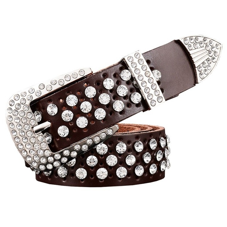 New Arrival  Rhinestone Custom Stylish bb belt men rhinestone Women Shiny Crystal Studded Leather Belts Fashion Designer Belt