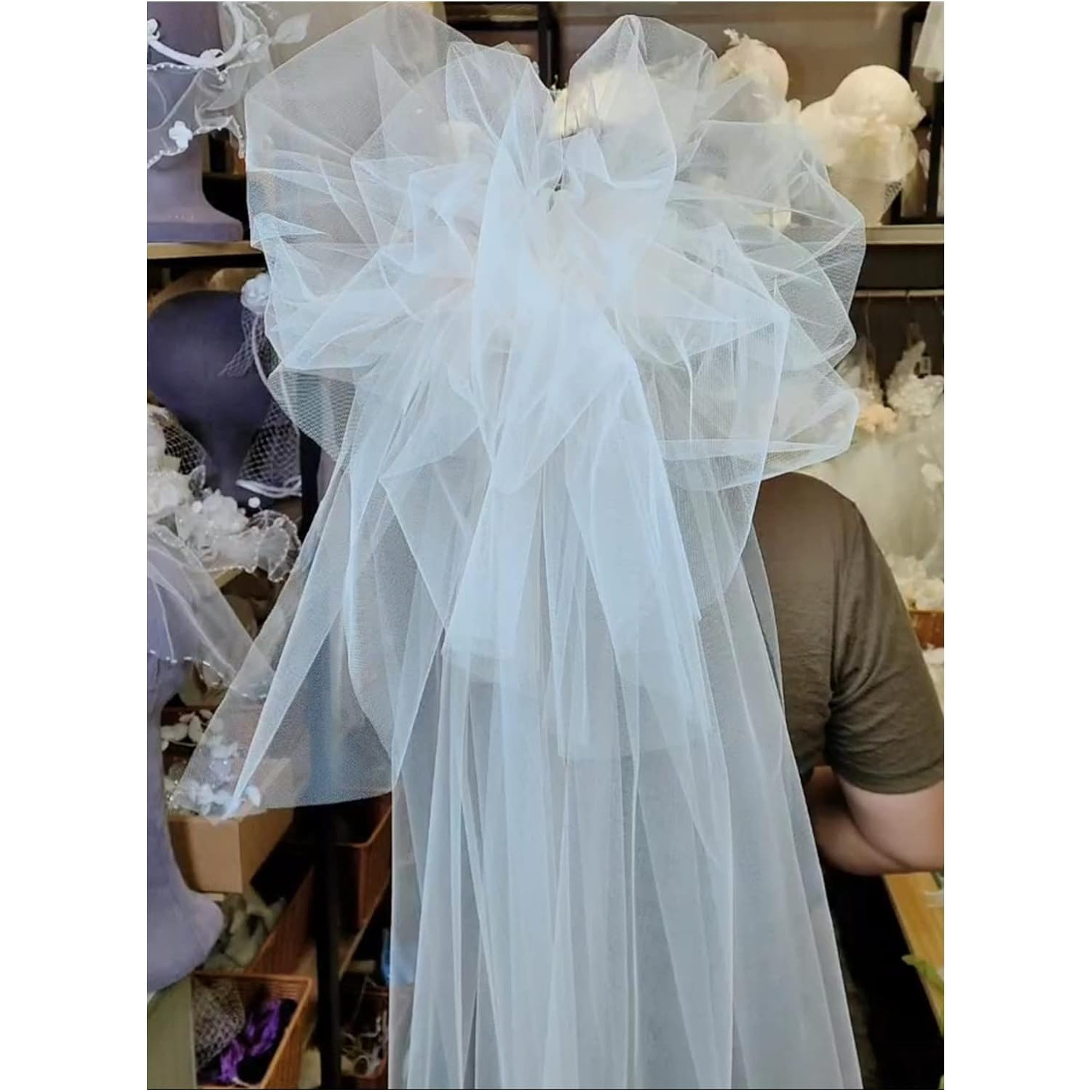 Wedding Tulle bride Ruffle Layers simple church plain yarn single layer mid-length custom wedding Accessories veil with Comb