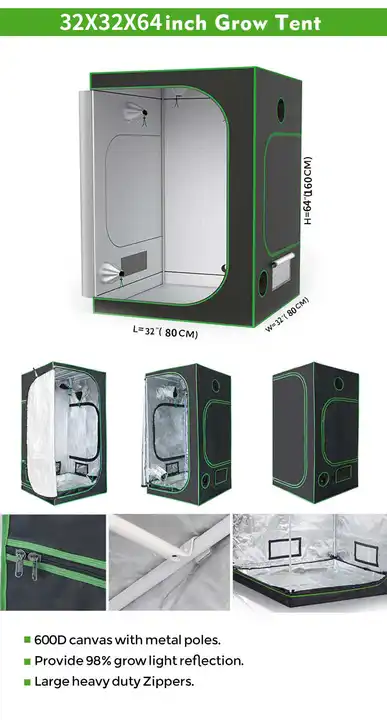 factory customized 80x80x160cm Hydroponic complete indoor grow room grow tent kit