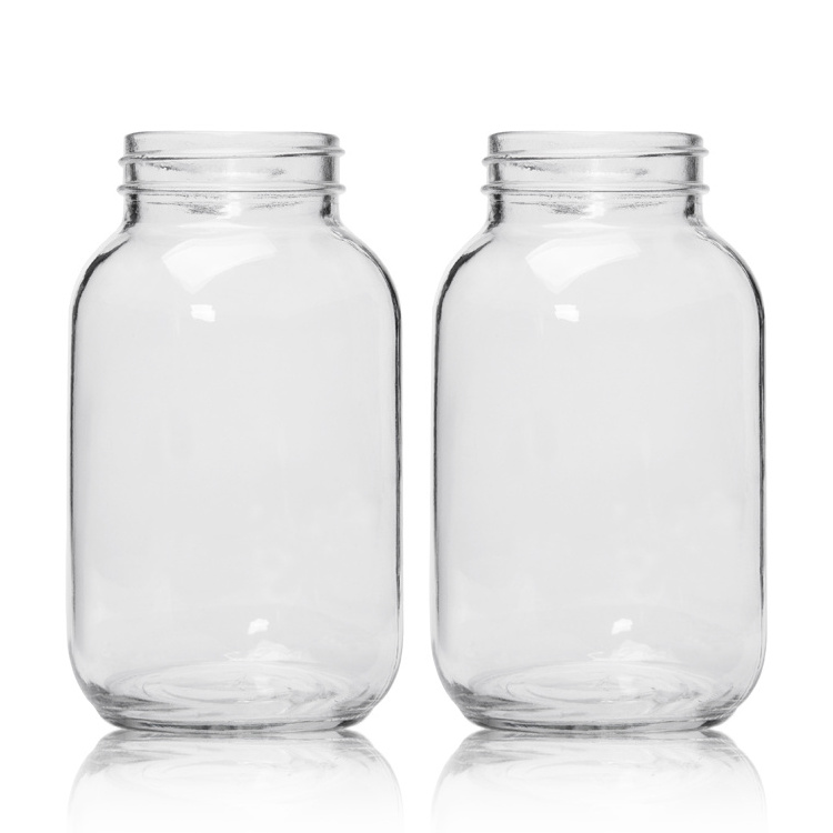 32oz 1000ml Regular Mouth Food Containers Mason Glass Jars with Metal Lids