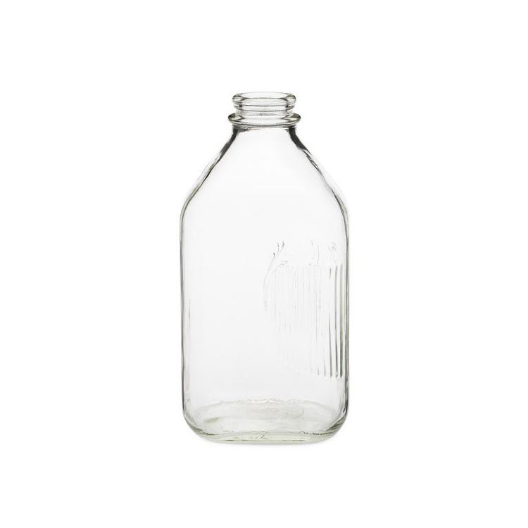 64oz Glass Rectangular Vintage Style Half Gallon Jugs 2 Quart Glass Milk Bottles